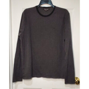 Michael Kors Men’s Sweater Charcoal Mel Grey Size L Fall 2024